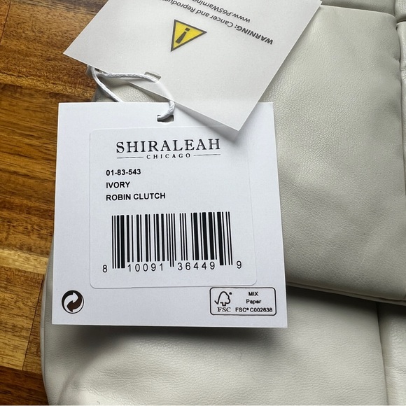 Shiraleah Crossbody or Shoulder Clutch Ivory Puffer with Gold Accents - Picture 2 of 10